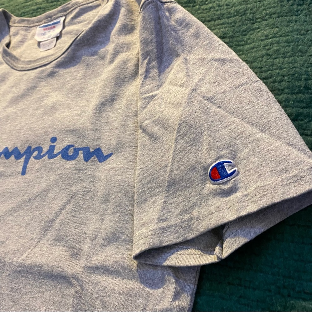 Grey Champion Script Logo Tee Reverse Weave Medium - image 4